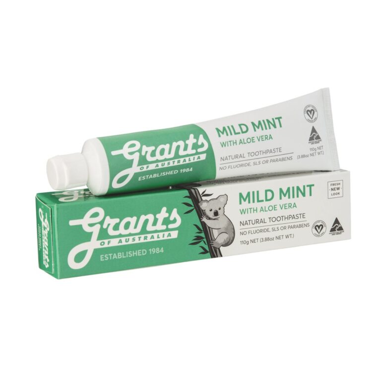 Grants of Australia Mild Mint Toothpaste (Fluoride Free) 110g Dancing