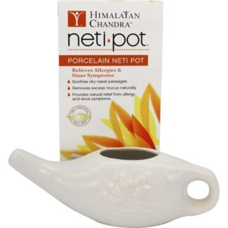 Himalayan Chandra Porcelain Neti Pot (Nasal Cleansing Pot) .